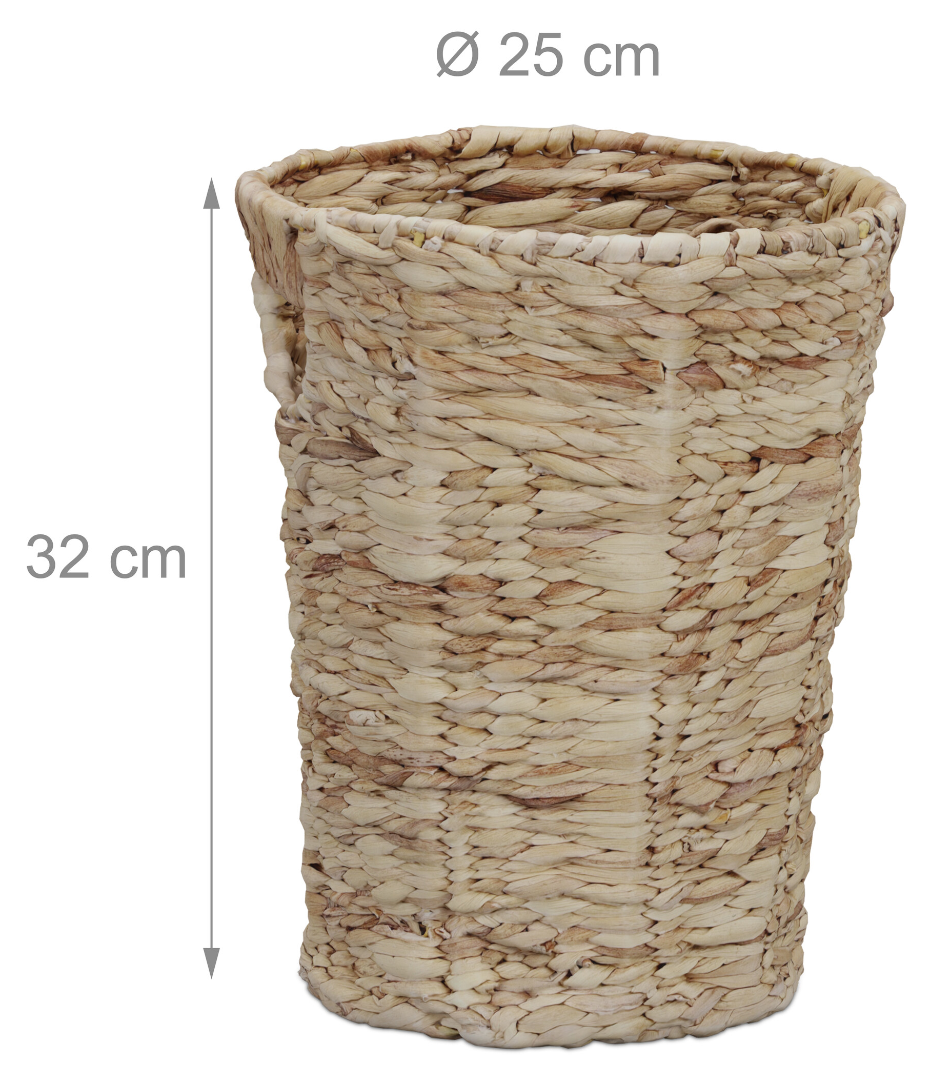 Corbeille à Papier Relaxdays - Naturelle En Eichhornia - 32x25cm - Pour Salle De Bain, Cuisine Ou Bureau