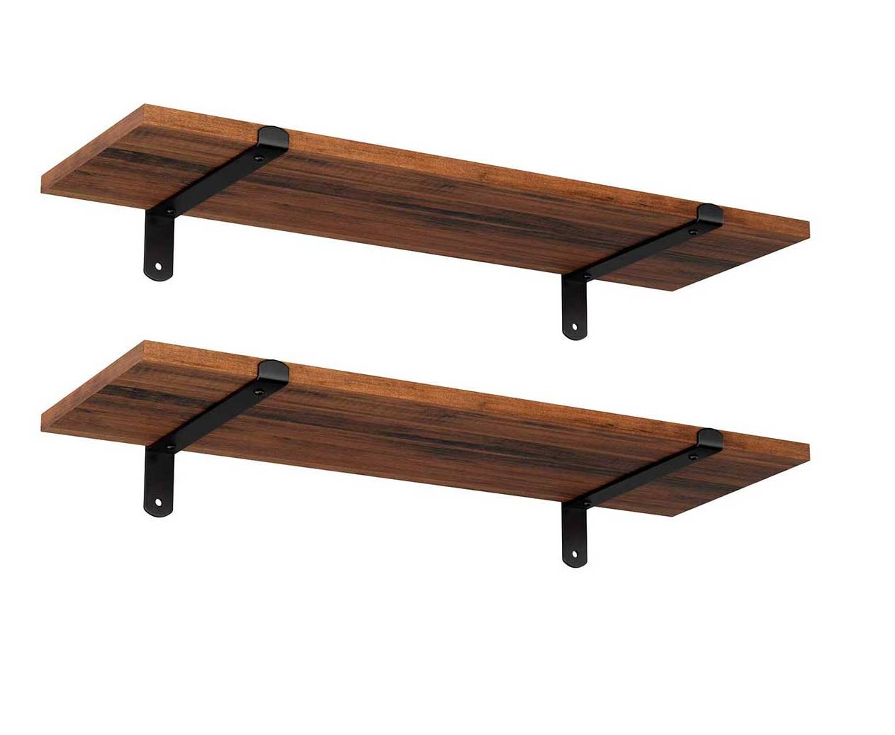Giftgarden Schweberegale 2er-Set Mit Bären-Ausschnitten – Schwarz, Aus Holz & Metall, Für Wandmontage