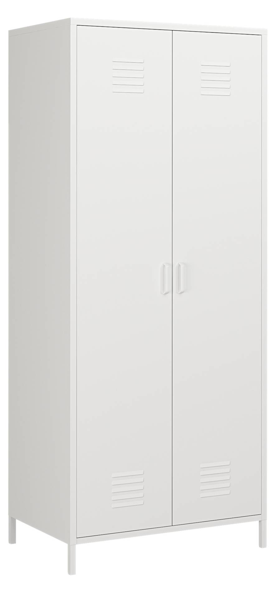 ID MARKET - Armoire vestiaire ESTEL en métal blanche - Maison