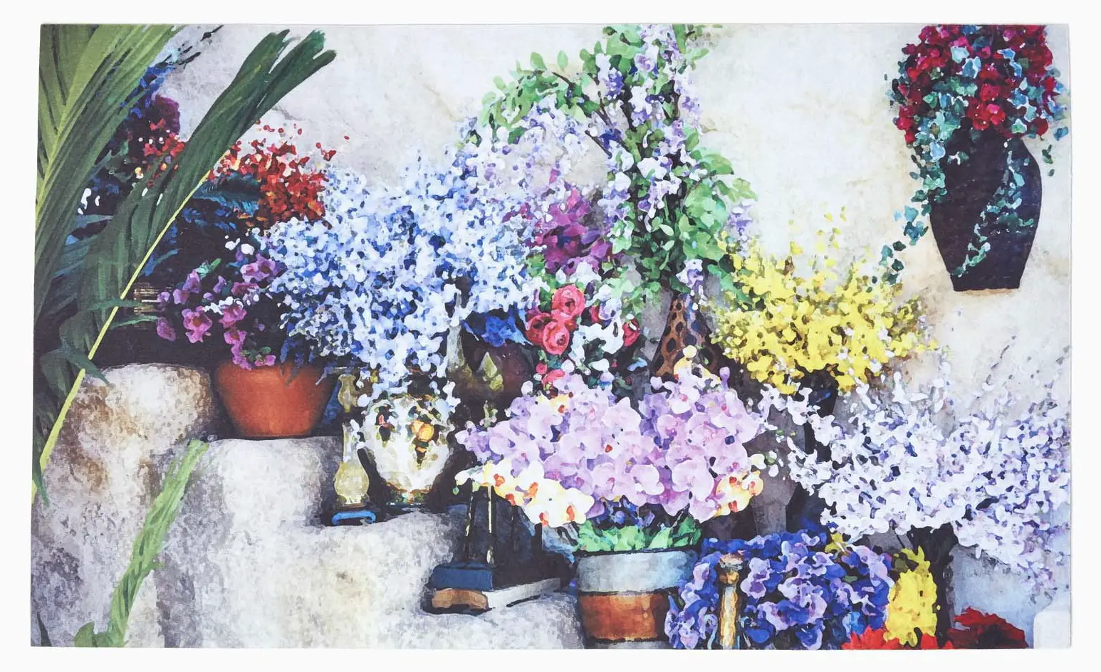 Bedruckte Fu脽matte Blumentreppe