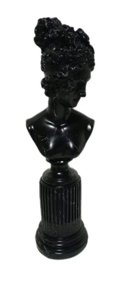 Frau Marmoroptik Skulptur Schwarz