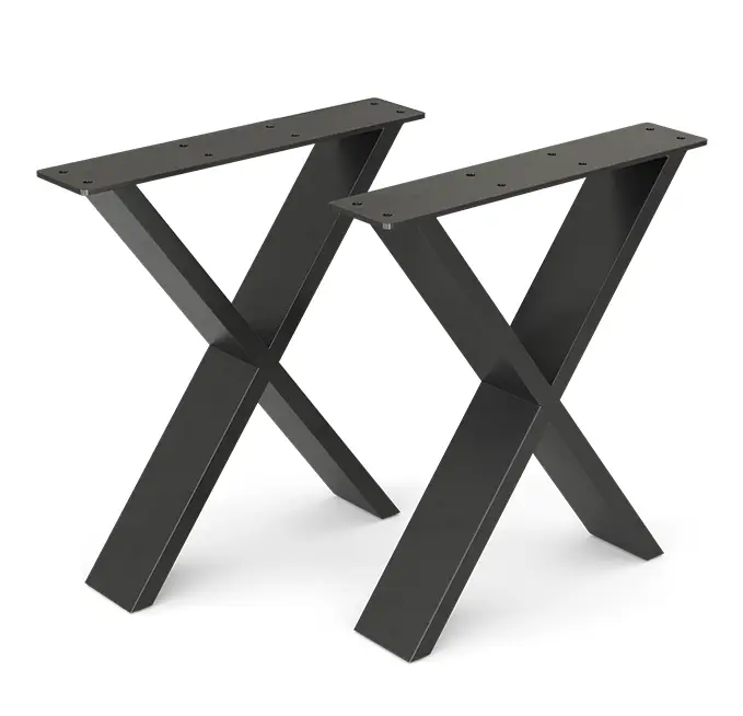 Tischkufen 鈥濴oft鈥? Schwarz X-Form 42cm | Tisch-Zubehör