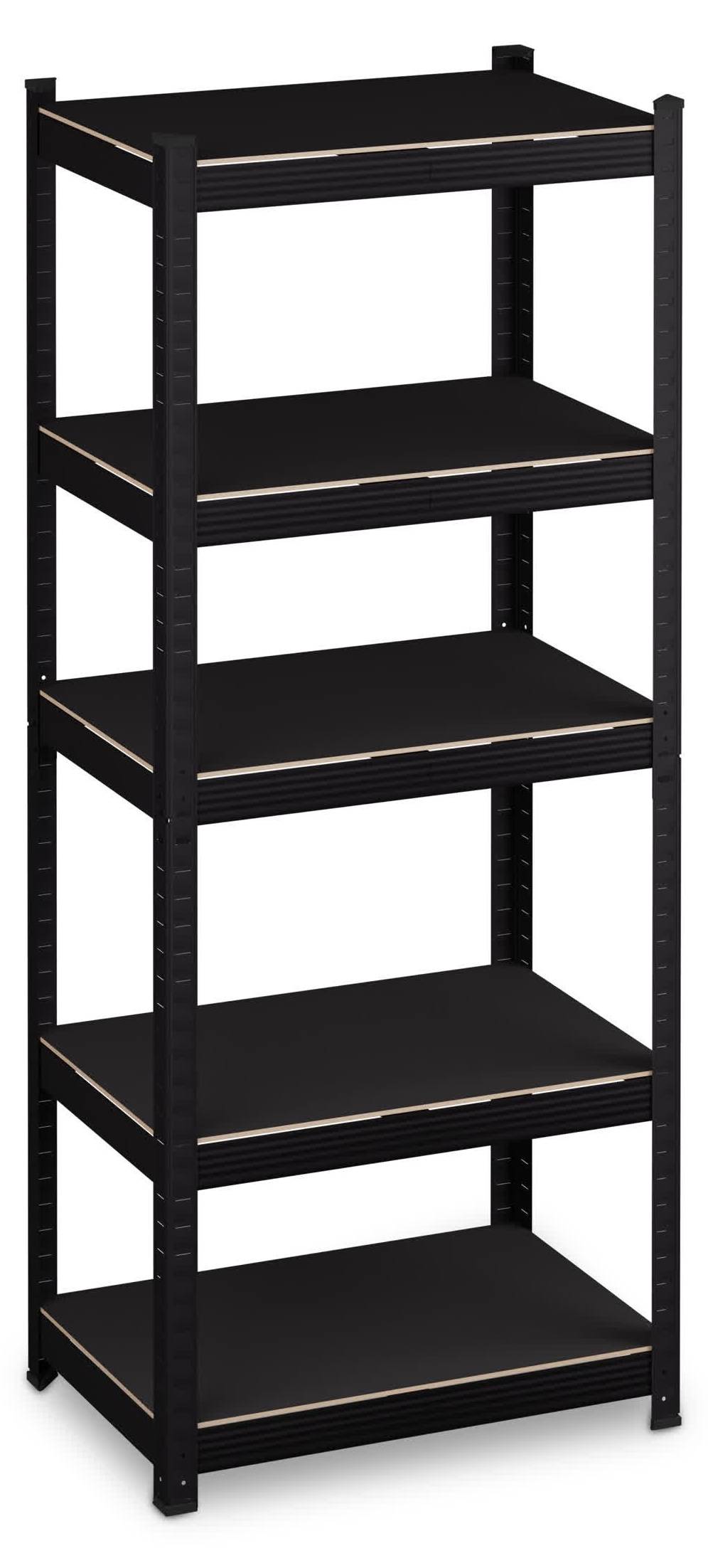 Étagère De Garage à 5 Niveaux Avec Planches Mdf 75 × 30× 153 Cm Noir - Etagère charge lourde