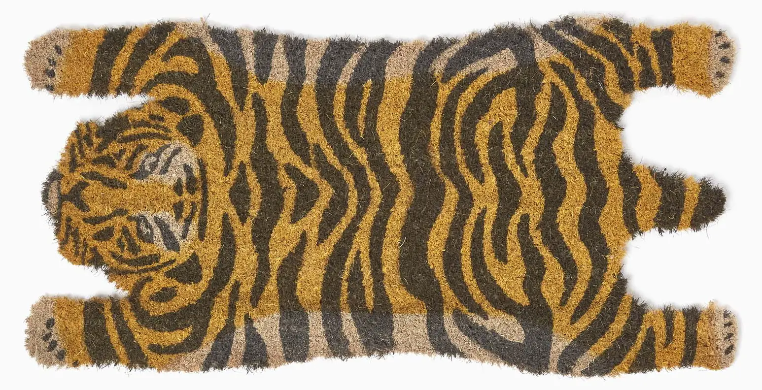 Rutschfeste Fu脽matte in Tiger-Form | Fußmatten
