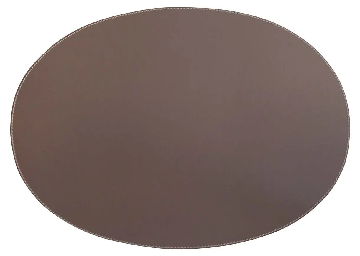 Leder Tischset taupe oval KANON