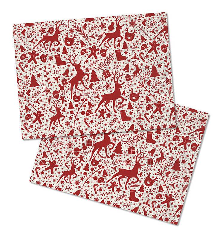 Set Mit 4 Wasserdichten Tischsets (43,2x33 Cm) - Osterdesign 'Rosenvogel-Girlande', Für Esstisch & Feiern
