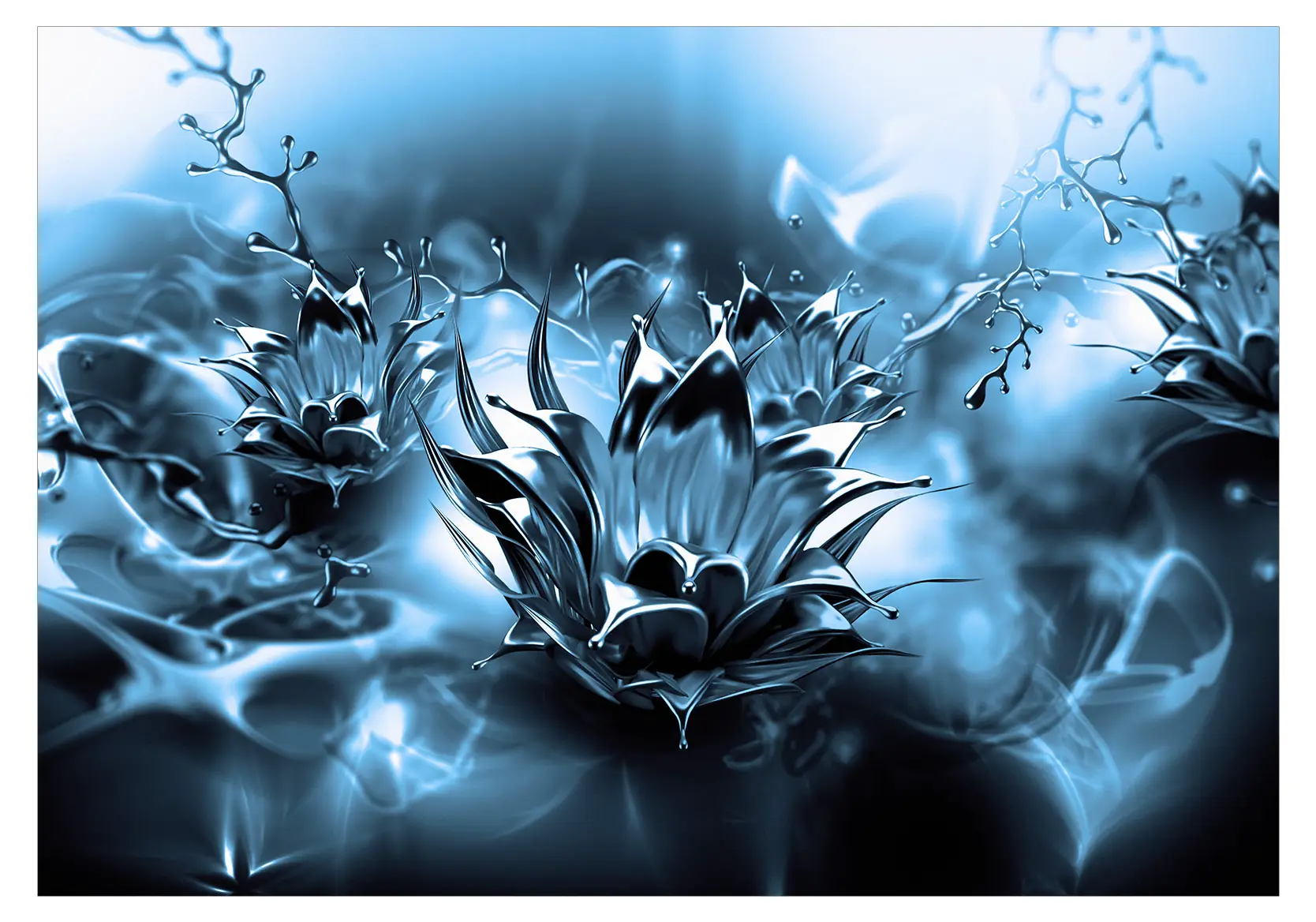 Oily Fototapete Flower (Blue)