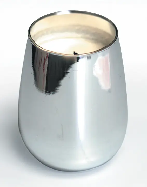 Kerzenglas - Silber - 8,5 x 11,5 cm