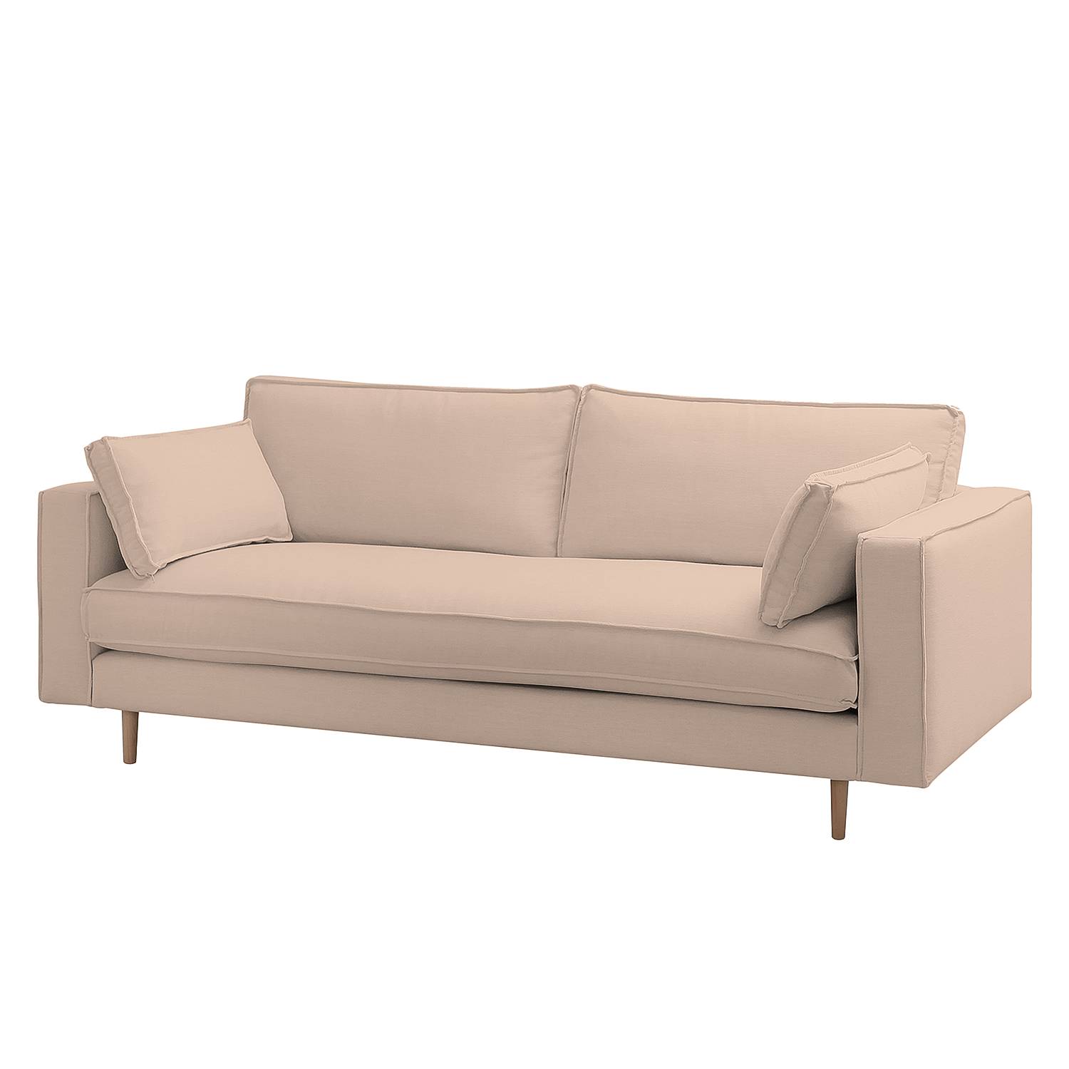 home24 Studio Copenhagen Sofa Momi 3-Sitzer Rosè Webstoff 217x80x95 cm