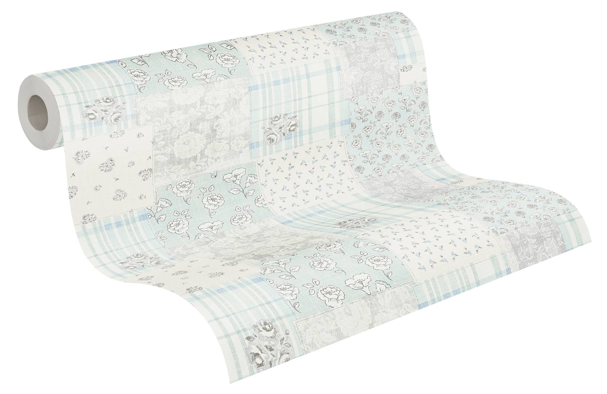 Blümchen Hellblau Grau Weiß kaufen home24