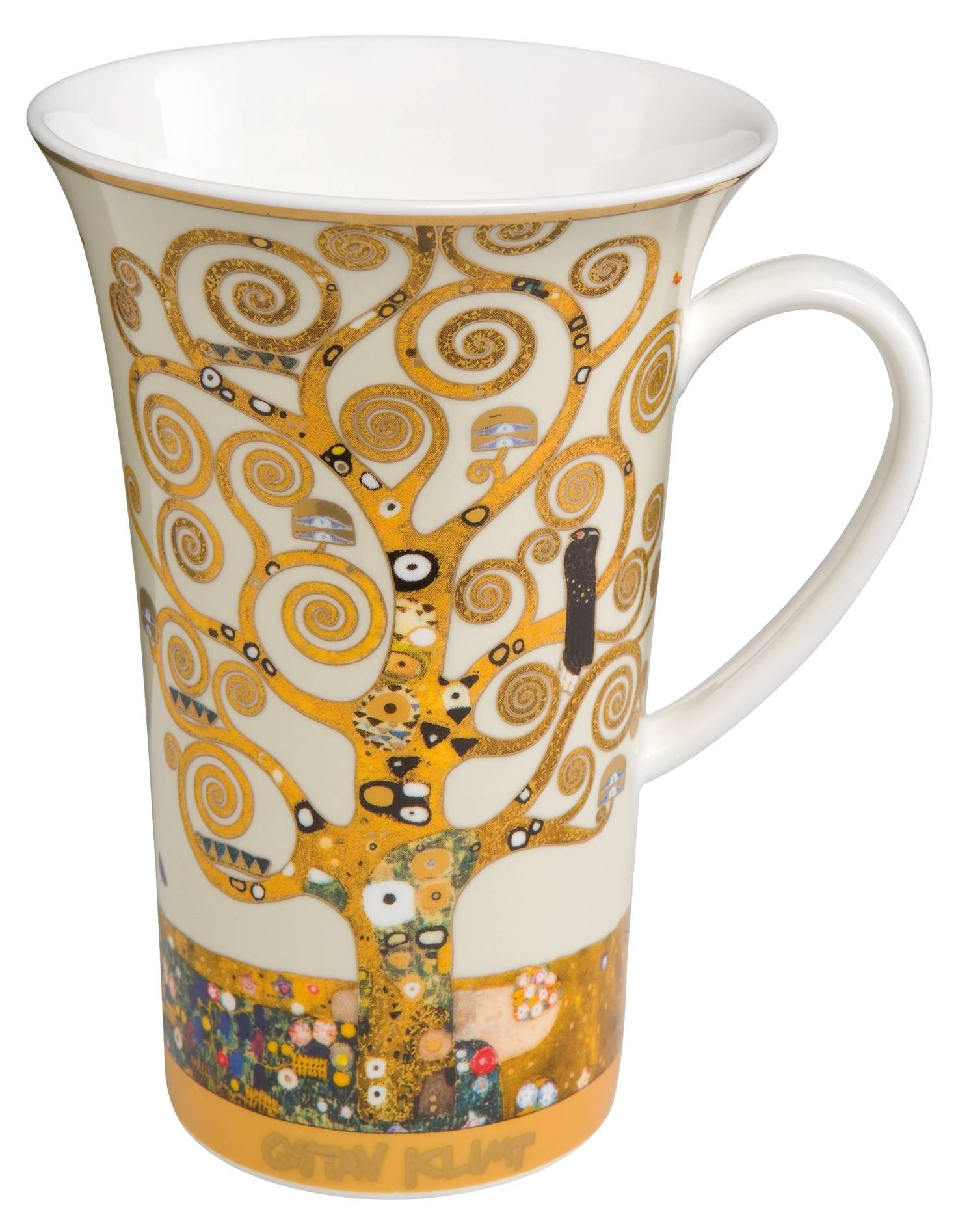 Mug Cadeau Gustav Klimt 'Le Jardin' - Art Nouveau, Fleurs Et Tournesols - Céramique Blanche Avec Boîte