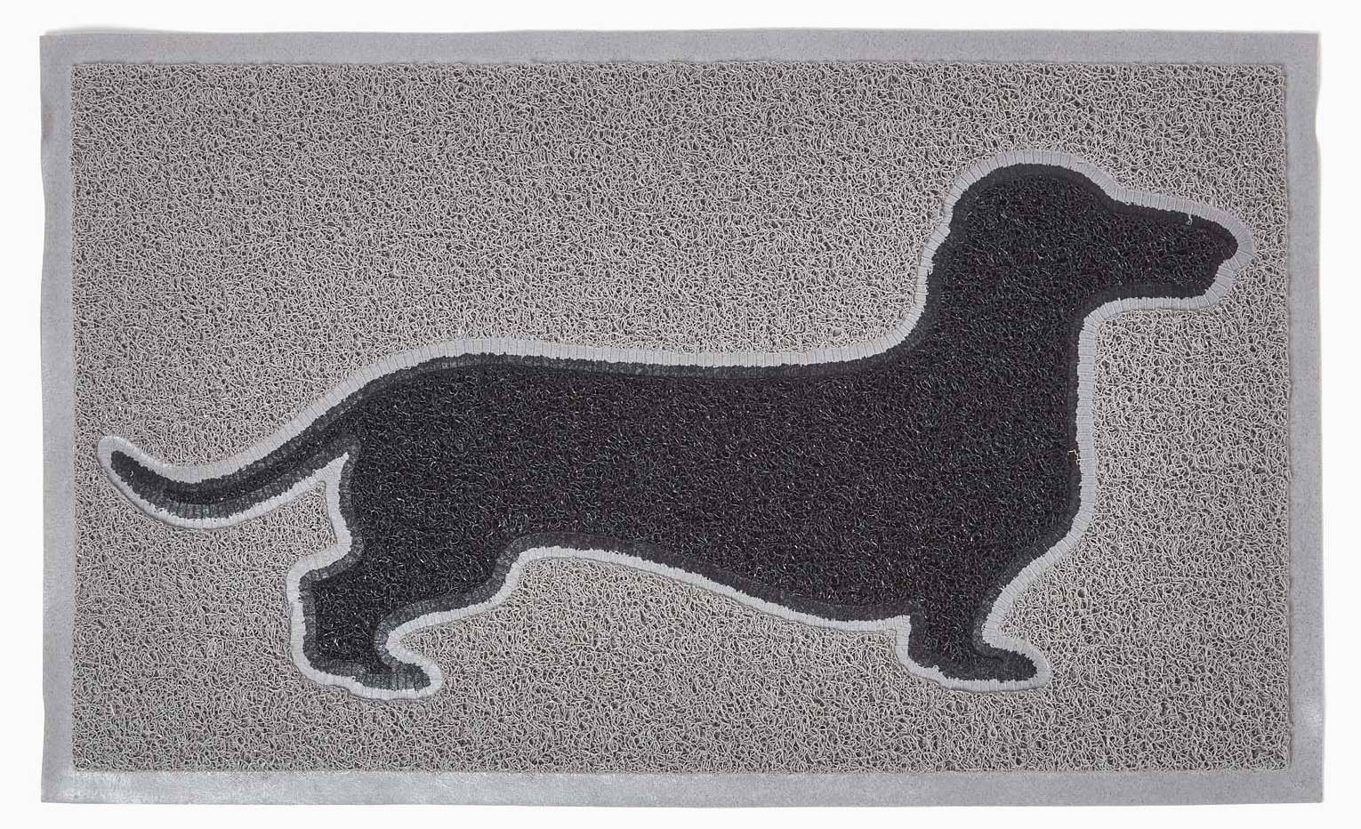 Fußmatte Aus Kokosfaser – Mit Hunde-Silhouette, 75x46 Cm, Rutschfeste Gummi-Unterseite