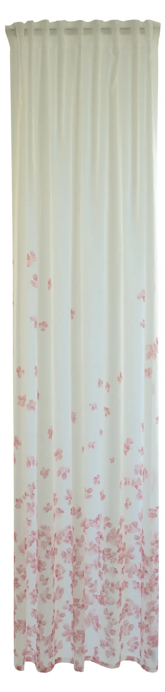 Gardine wei脽-pink FloralWohnzimmer