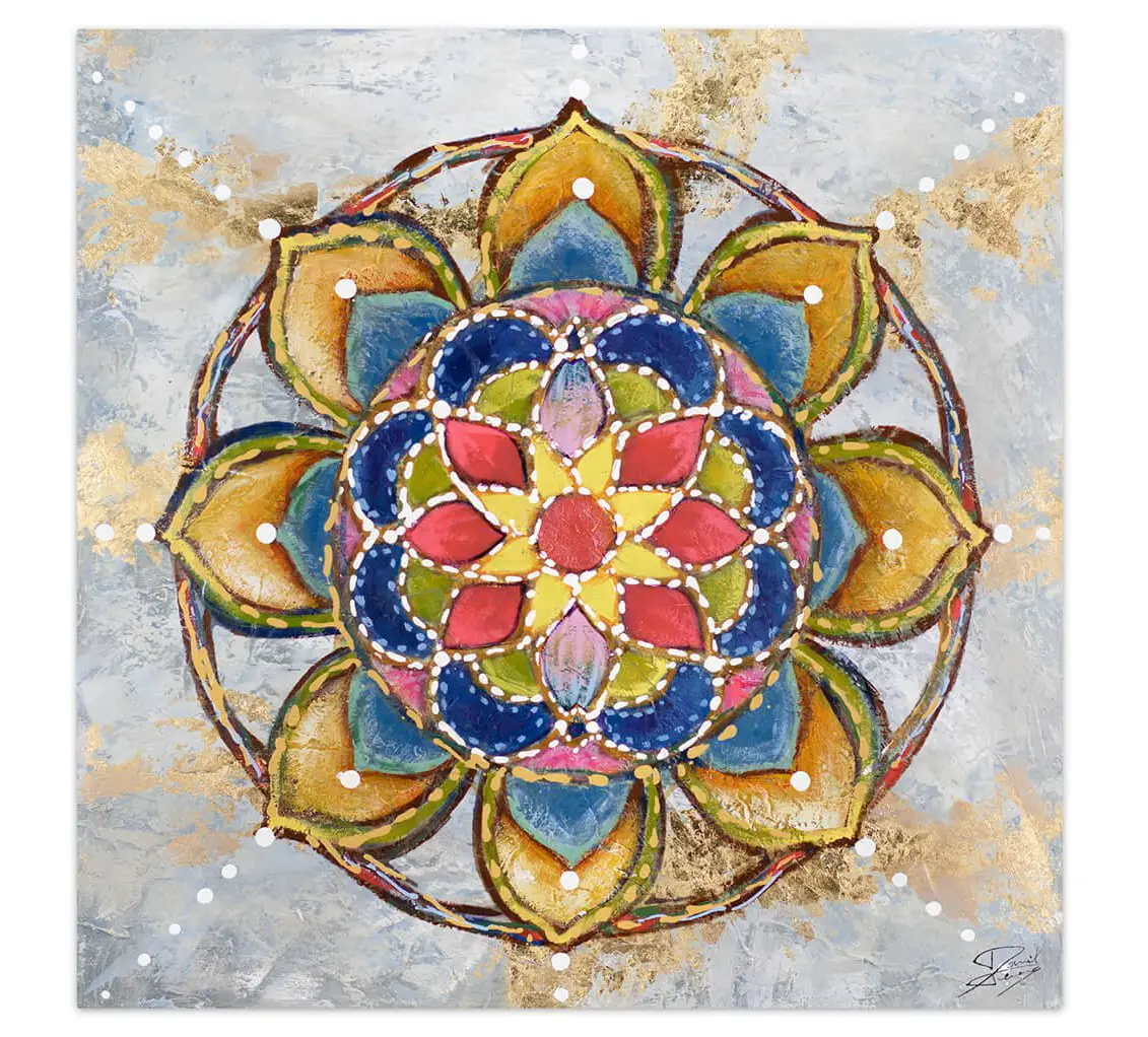 Acrylbild handgemalt Mandala Love