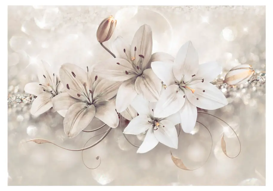 Selbstklebende Fototapete Diamond Lilies | Tapeten