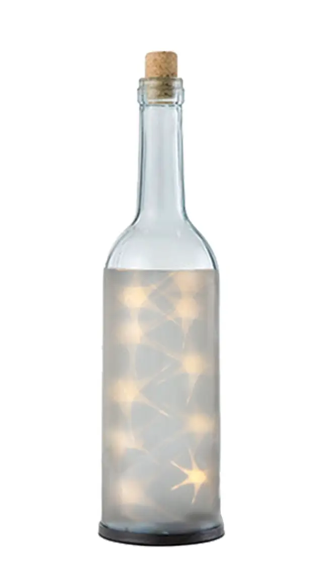 Glasflasche Led Sternmotiv Leuchtflasche