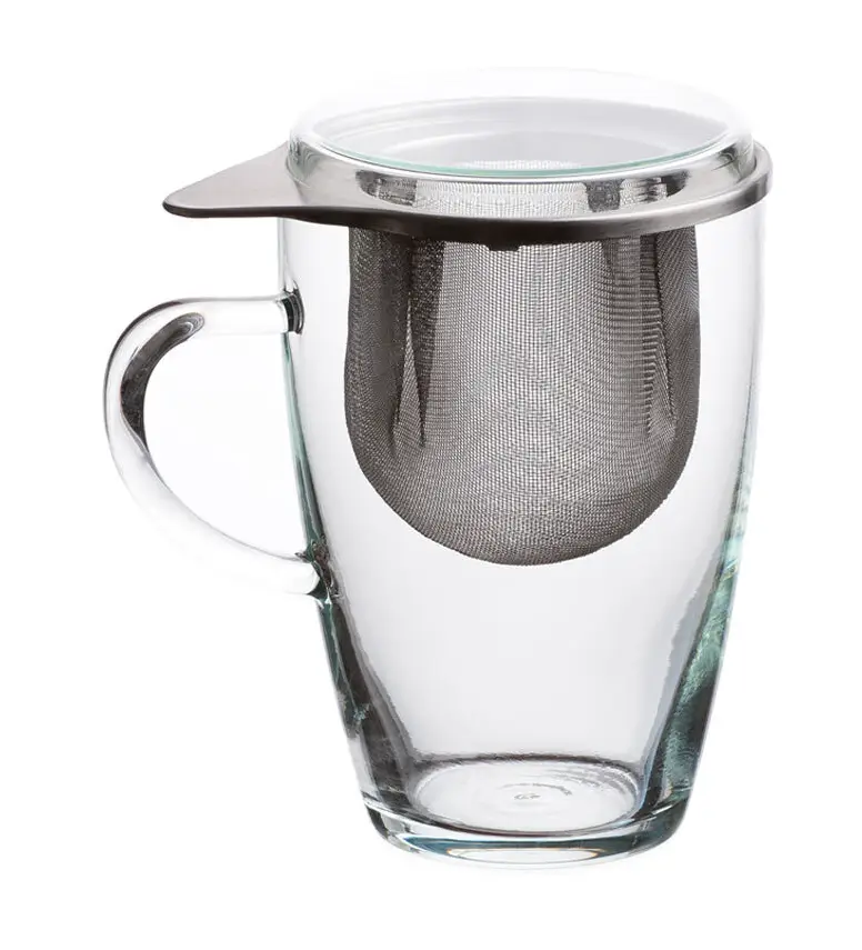 Deckel and Coffee Teeglas mit Sieb Tea