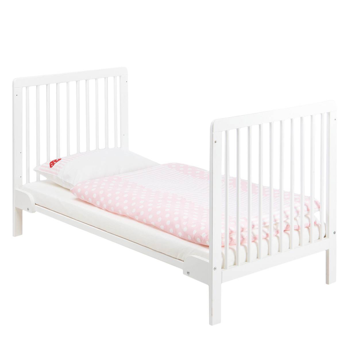 Pinolino Babybett Laura, umbaubar zum Juniorbett, 70x140cm, Weiß shops