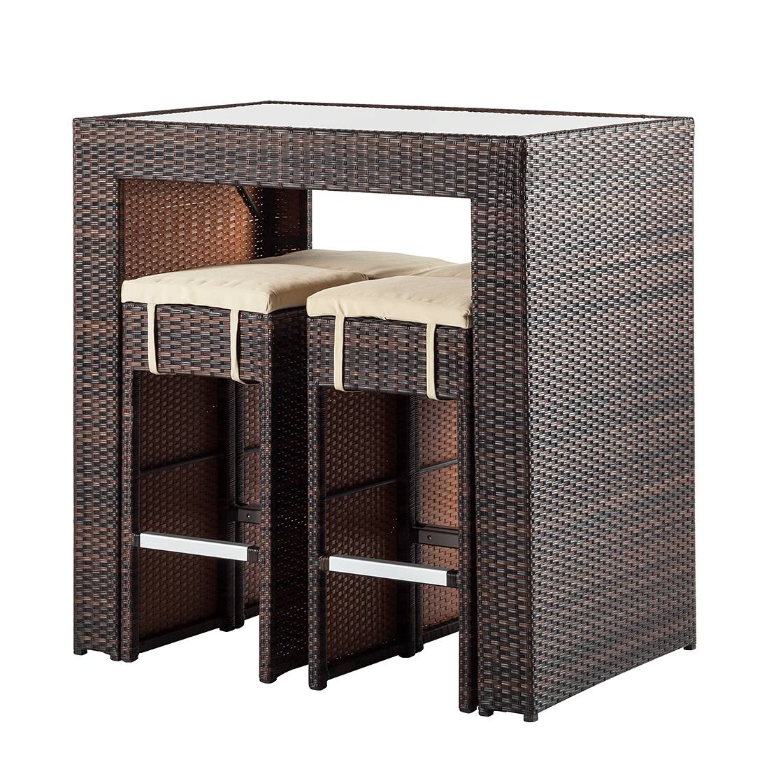 Gartenbar-Set PARADISE LOUNGE - Polyrattan Braun