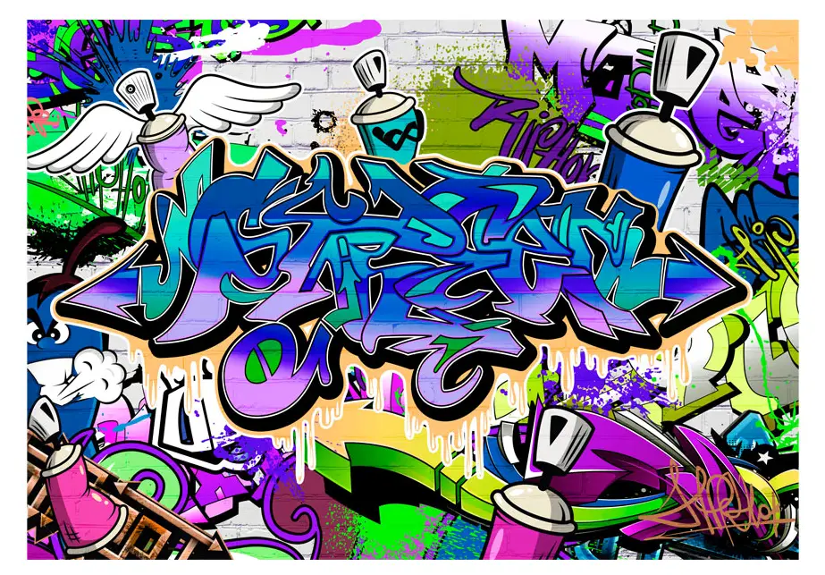 Graffiti: Fototapete violet theme