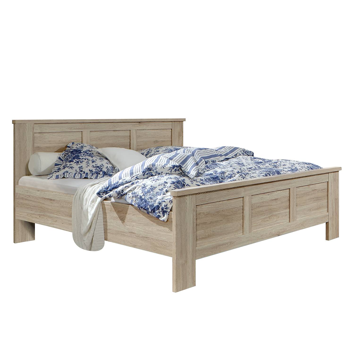 goedkoop Bed Bergamo 160 x 200cm Grof gezaagd eikenhouten look Wiemann