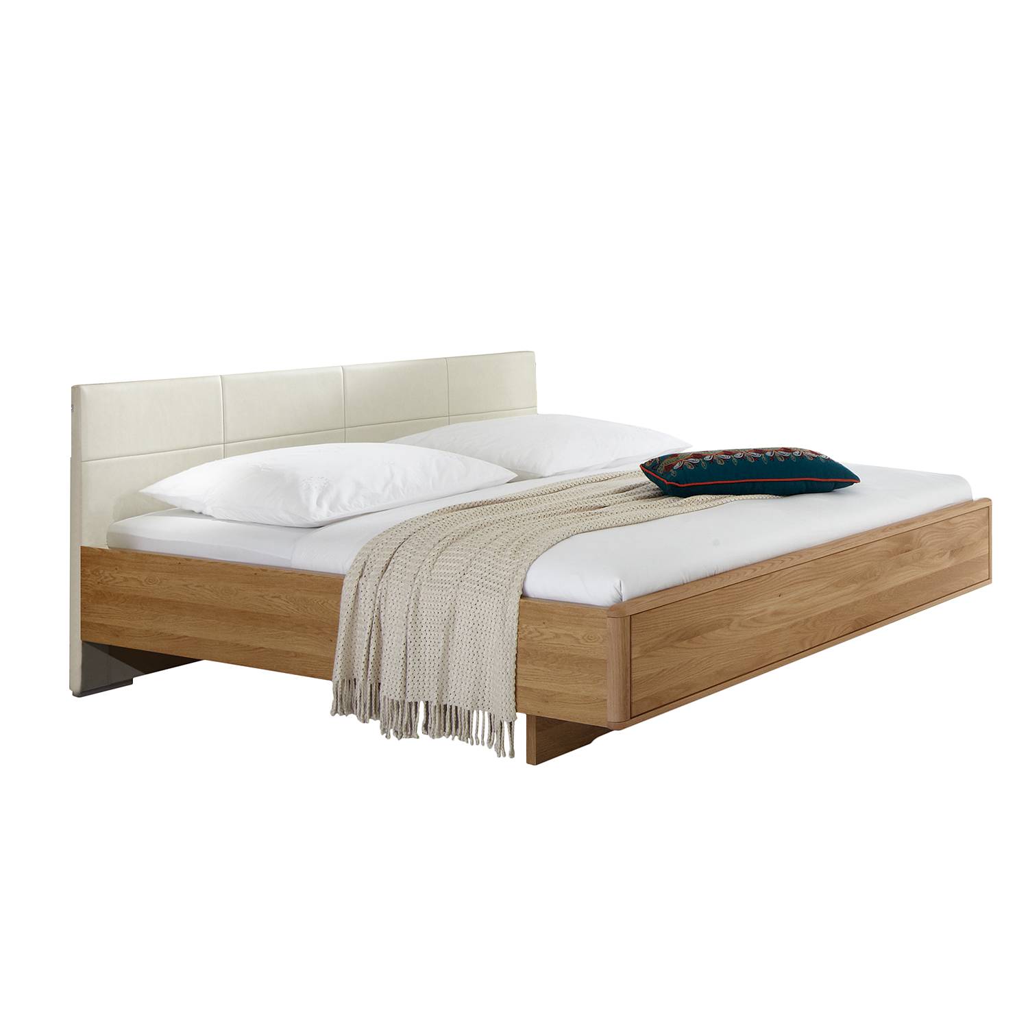 goedkoop Bed Torino deels massief eikenhout 180 x 190cm Magnolia Wiemann