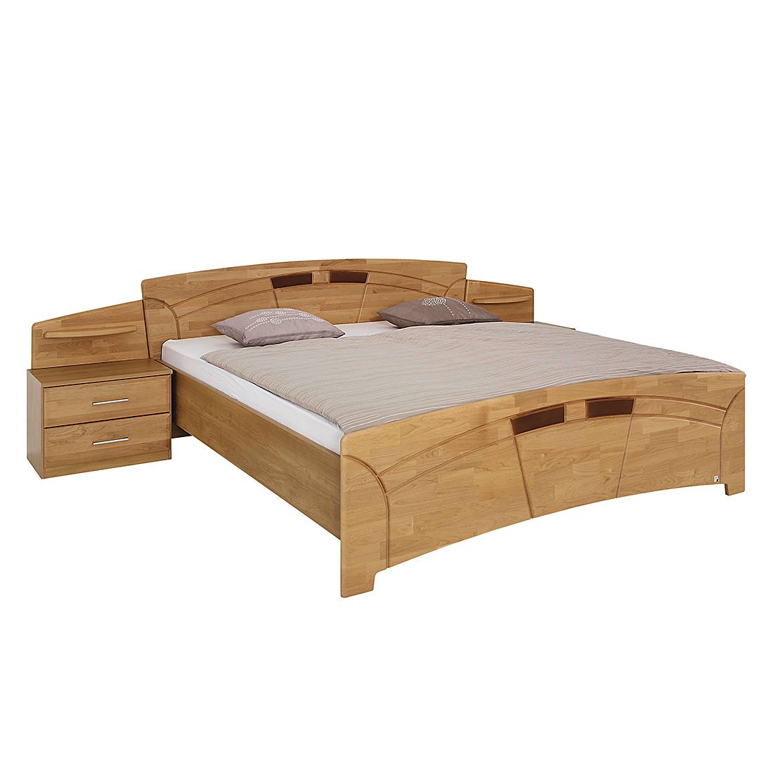 goedkoop Bed met nachtkastjes Sarah I deels massief elzenhout gelakt ligoppervlak: 180x200cm Rauch Steffen
