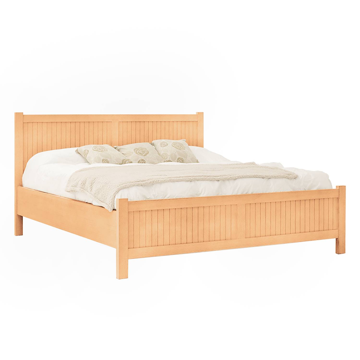 home24 Ridgevalley Bettgestell Nayok Massivholz Pinie/MDF Beige