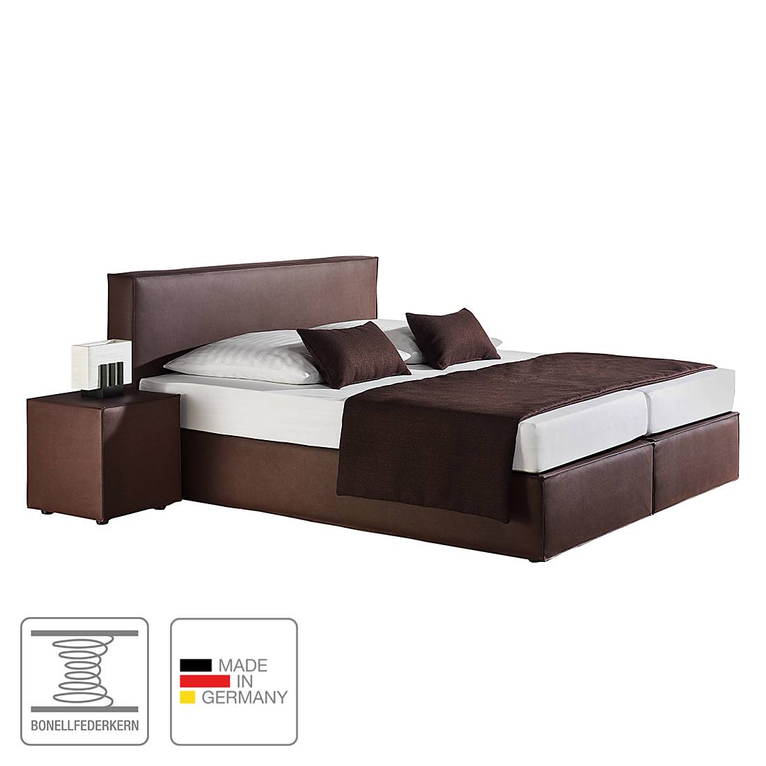Home24 Loftscape Boxspringbett Cyra 140x0 Cm Kunstleder Braun Mit Matratze Modern Moebel Suchmaschine Ladendirekt De
