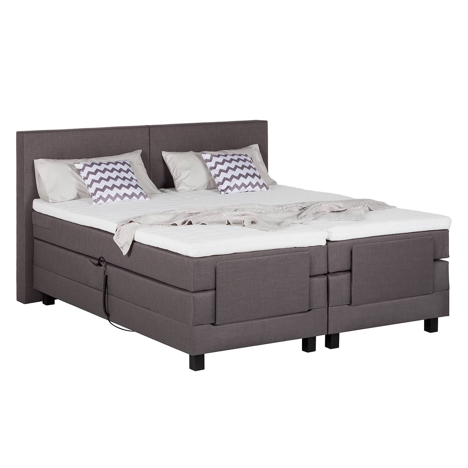 goedkoop Boxspring Brilliant Night motorisch verstelbaar 140 x 200cm H3 vanaf 80kg Gemêleerd bruin Grand Selection