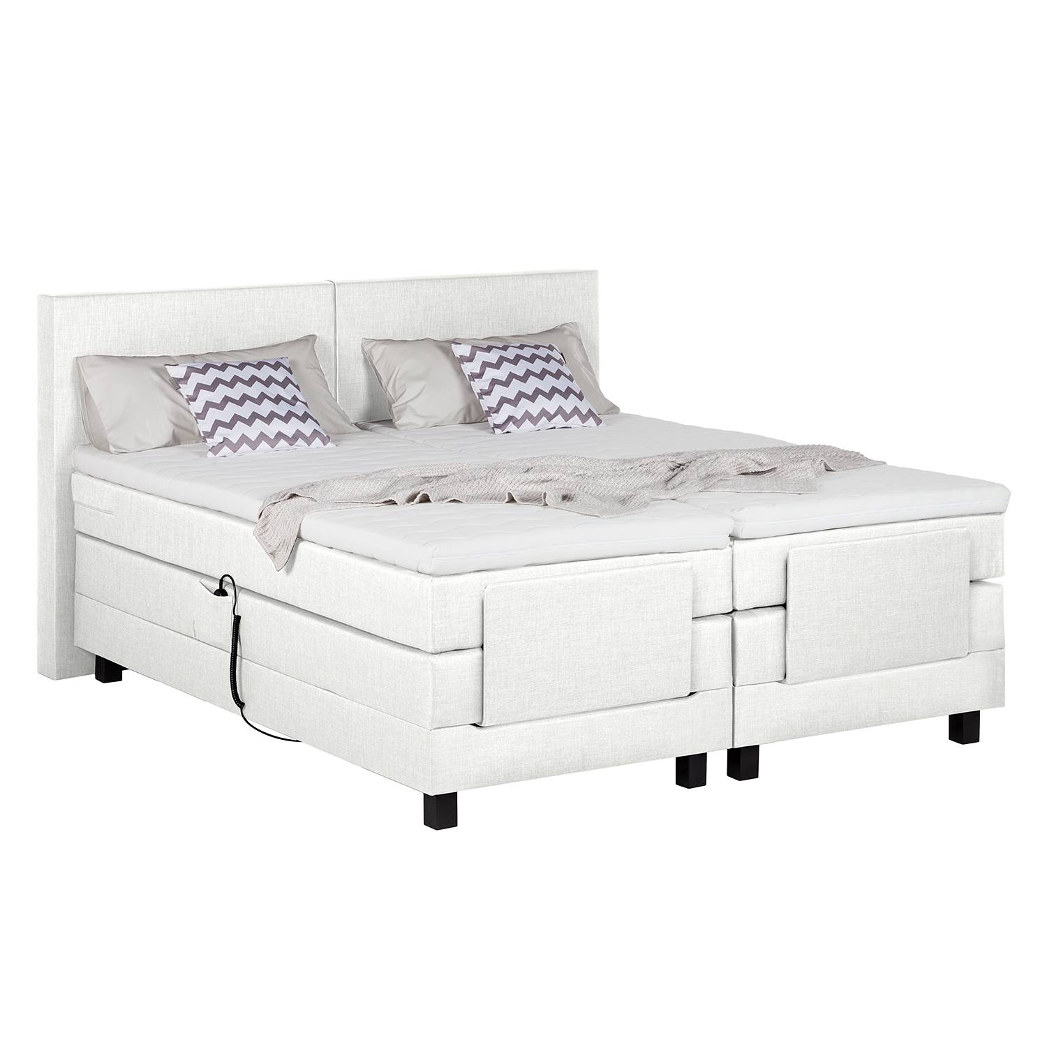 goedkoop Boxspring Brilliant Night motorisch verstelbaar 180 x 200cm H3 vanaf 80kg Helder wit Grand Selection
