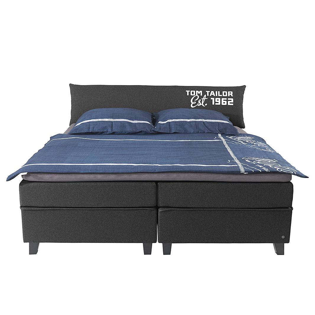 goedkoop Boxspring Color Box geweven stof 140 x 200cm H2 tot 80kg Antraciet Tom Tailor