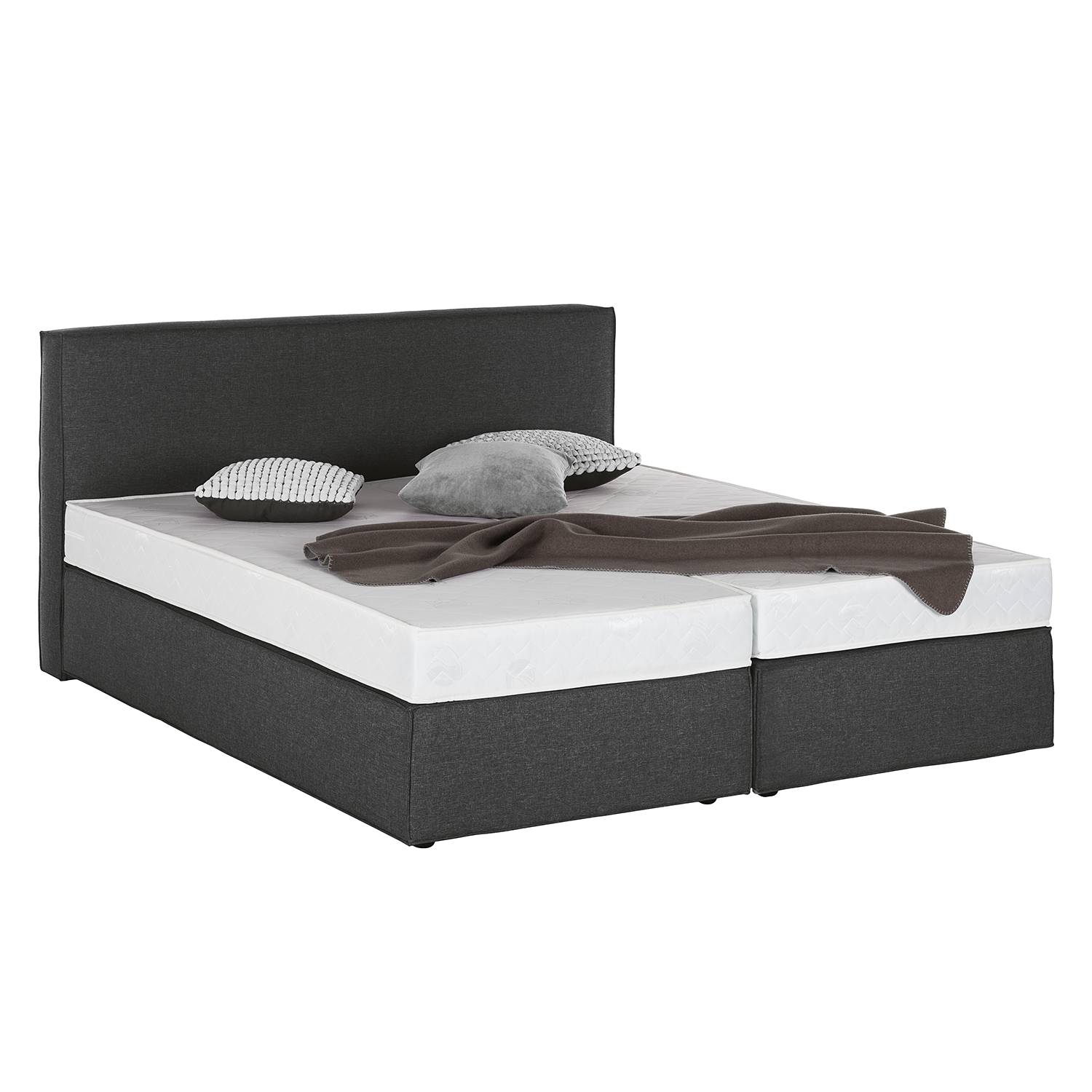 goedkoop Boxspring Cyra I geweven stof 180 x 200cm H3 vanaf 80kg Koudschuimmatras Antraciet Monaco