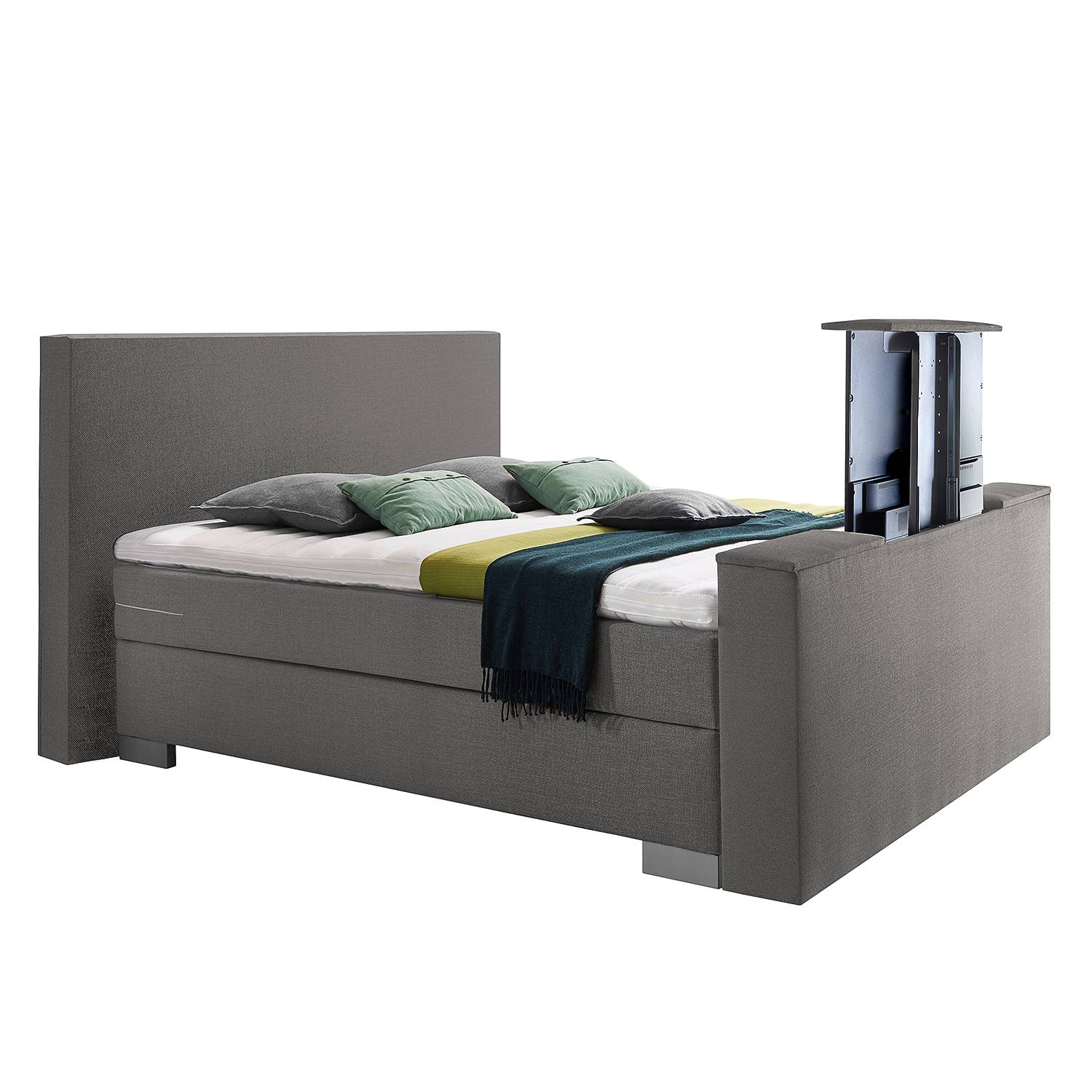 goedkoop Boxspring Emperial Night II 160 x 200cm H3 vanaf 80kg Ton pocketvering Solino grijs Grand Selection