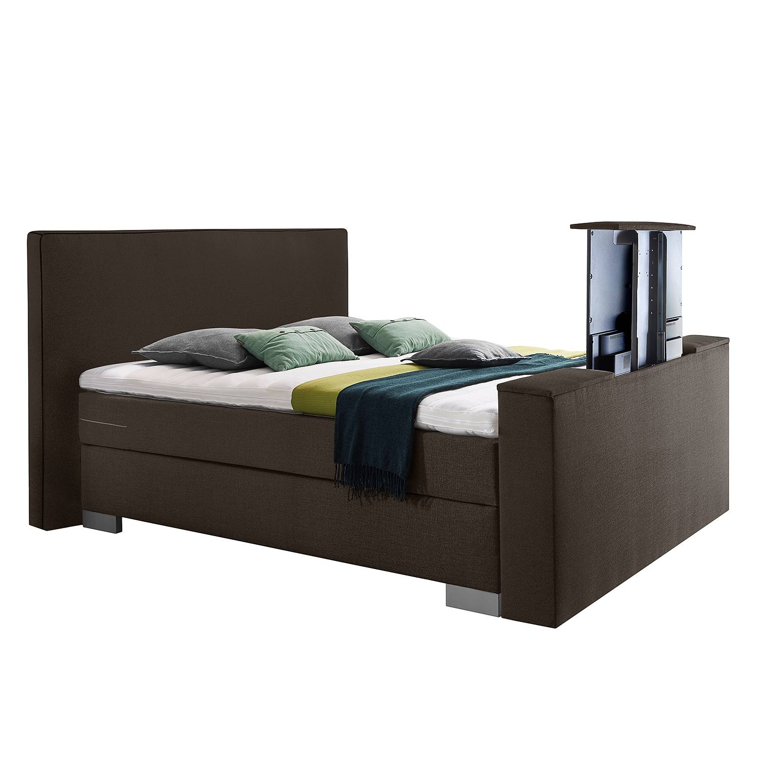 goedkoop Boxspring Emperial Night III 180 x 200cm H2 tot 80kg Bonellvering Gemêleerd bruin Grand Selection