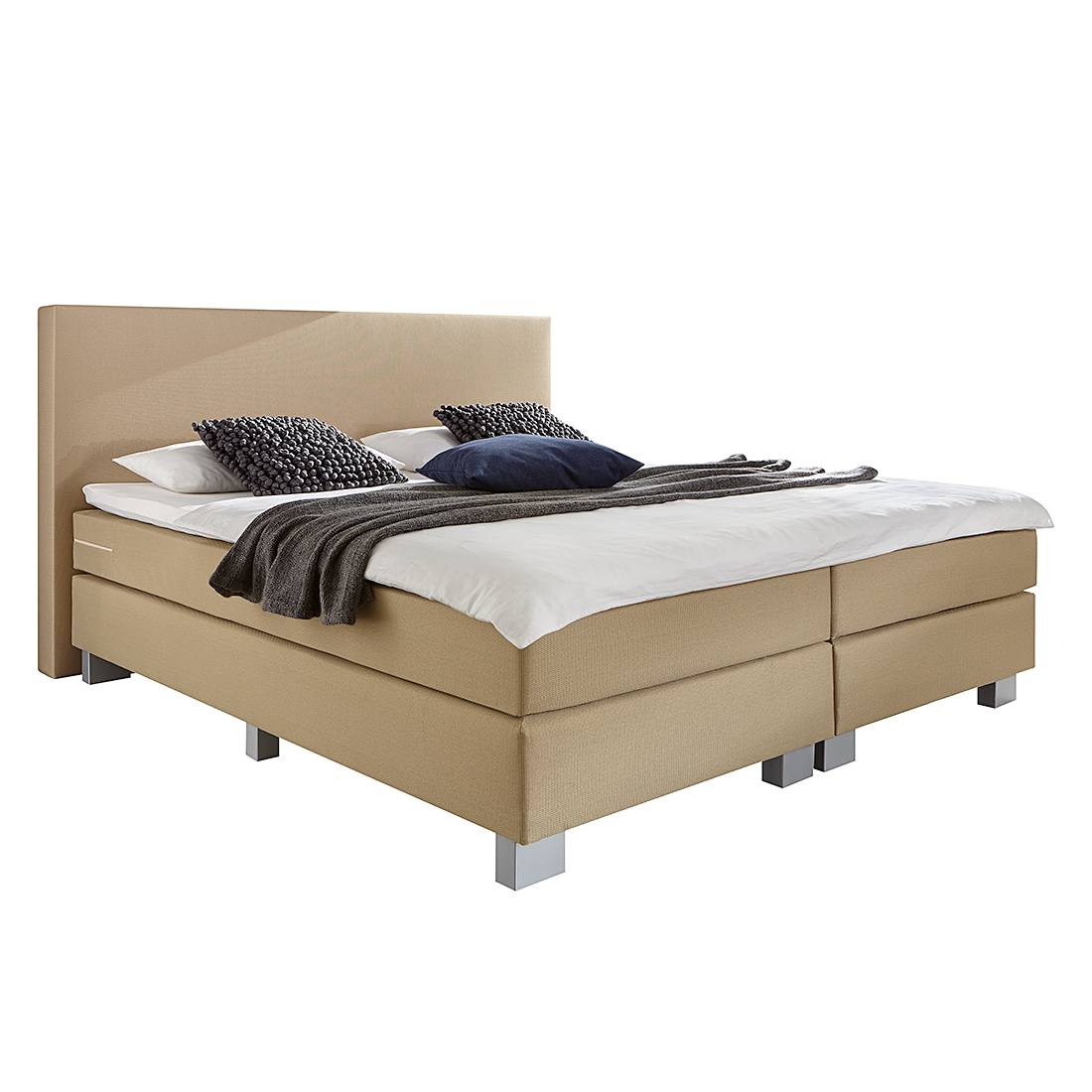 goedkoop Boxspring Golden Night geweven stof 200 x 200cm H2 tot 80kg Ecrú Fredriks