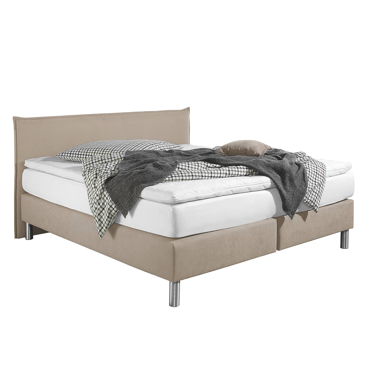 goedkoop Boxspring Hedensted microvezel 160 x 200cm H2 tot 80kg Ton pocketveringmatras Cappuccinokleurig Monaco