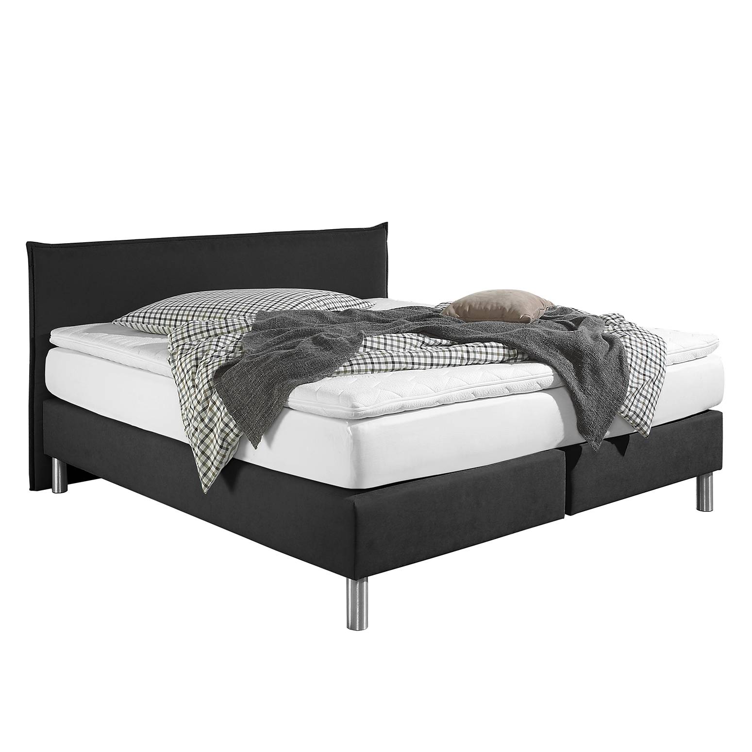 goedkoop Boxspring Hedensted microvezel 160 x 200cm H2 tot 80kg Koudschuimmatras Zwart Monaco