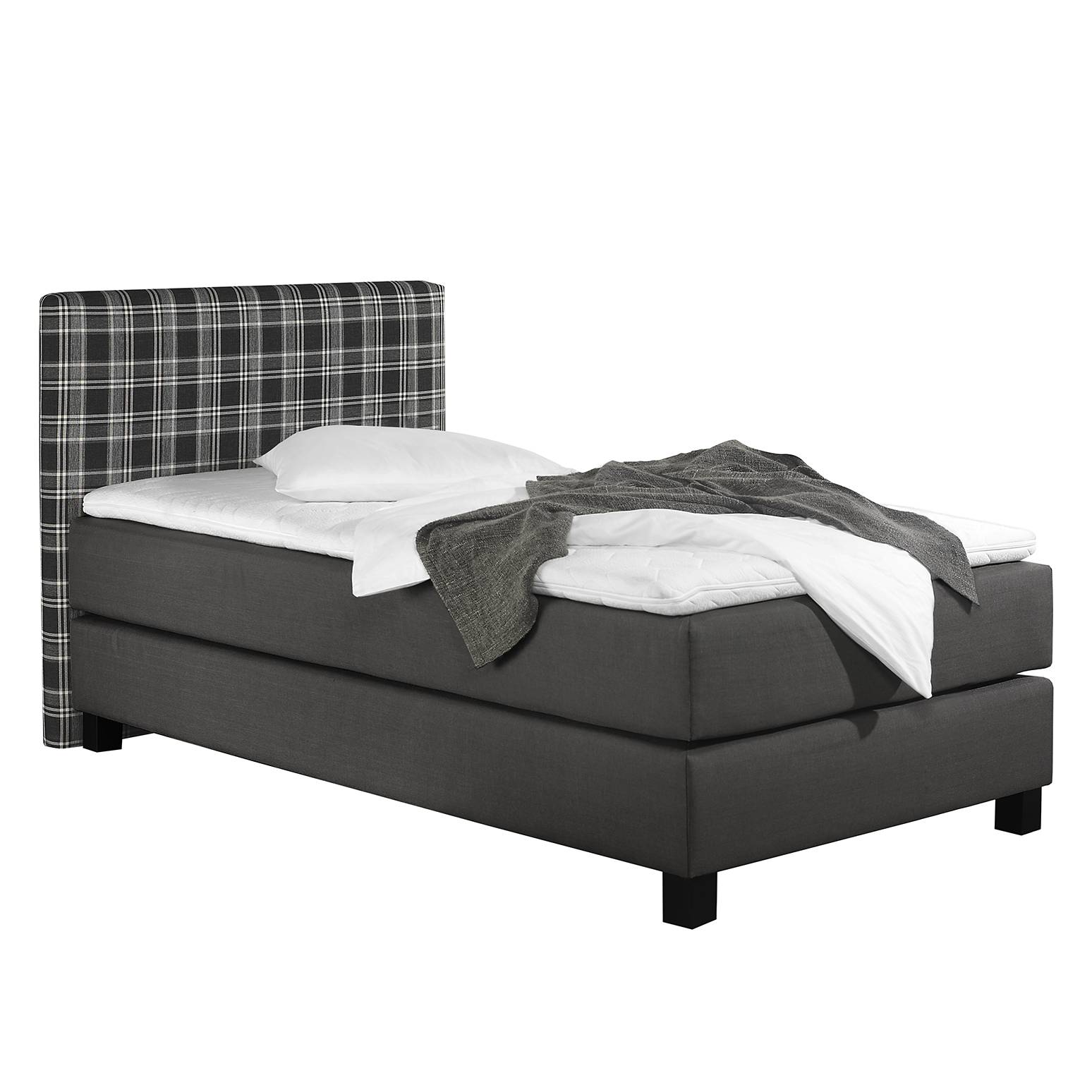 goedkoop Boxspring Jelling structuurstof 100 x 200cm H2 tot 80kg Bonell binnenveringmatras Antraciet Monaco