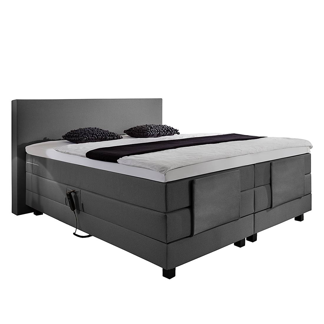 goedkoop Boxspring Jula motorisch verstelbaar inclusief koudschuimtopper geweven stof 100 x 200cm H3 vanaf 80kg Grijs Fredriks