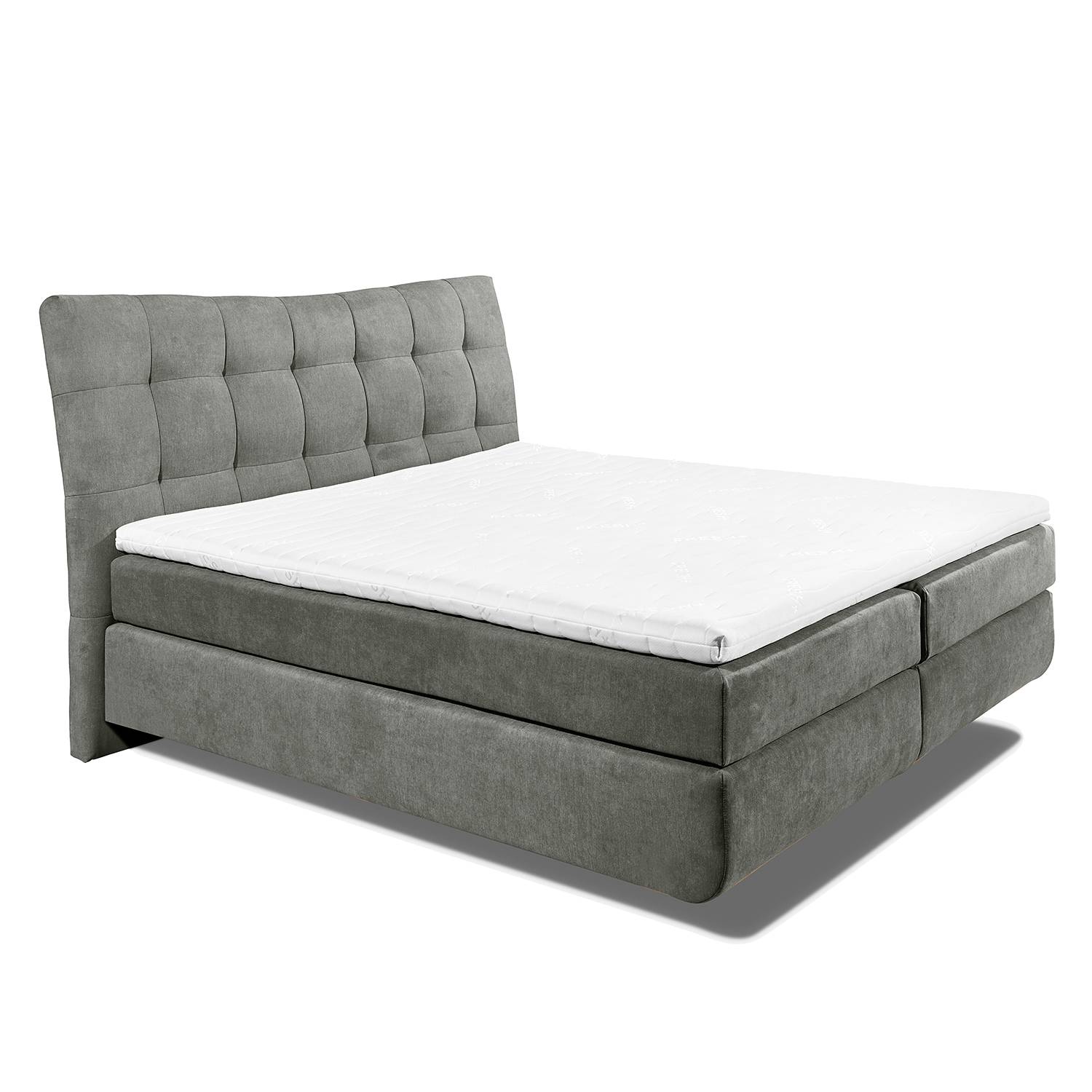 goedkoop Boxspring Maum incl. topper geweven stof Licht antracietkleurig loftscape