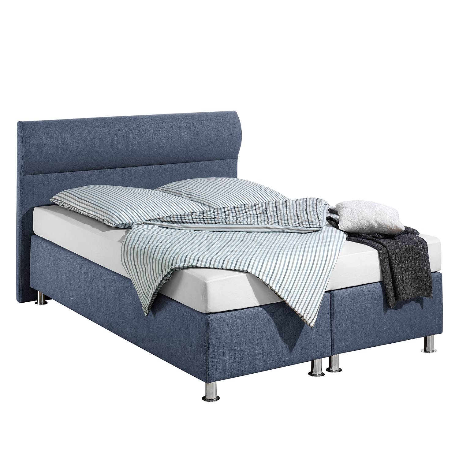 goedkoop Boxspring Salmi structuurstof 140 x 200cm H2 tot 80kg Bonell binnenveringmatras Blauw grijs Monaco