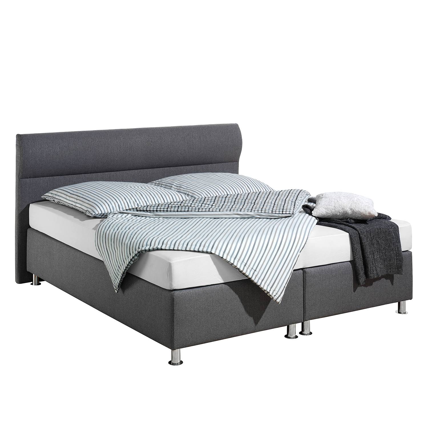 goedkoop Boxspring Salmi structuurstof 200 x 200cm H2 tot 80kg Ton pocketveringmatras Antraciet Monaco