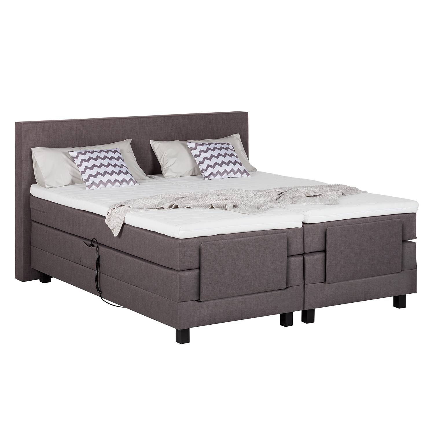 goedkoop Boxspring Platinum Night motorisch verstelbaar 160 x 200cm H3 vanaf 80kg Gemêleerd bruin loftscape