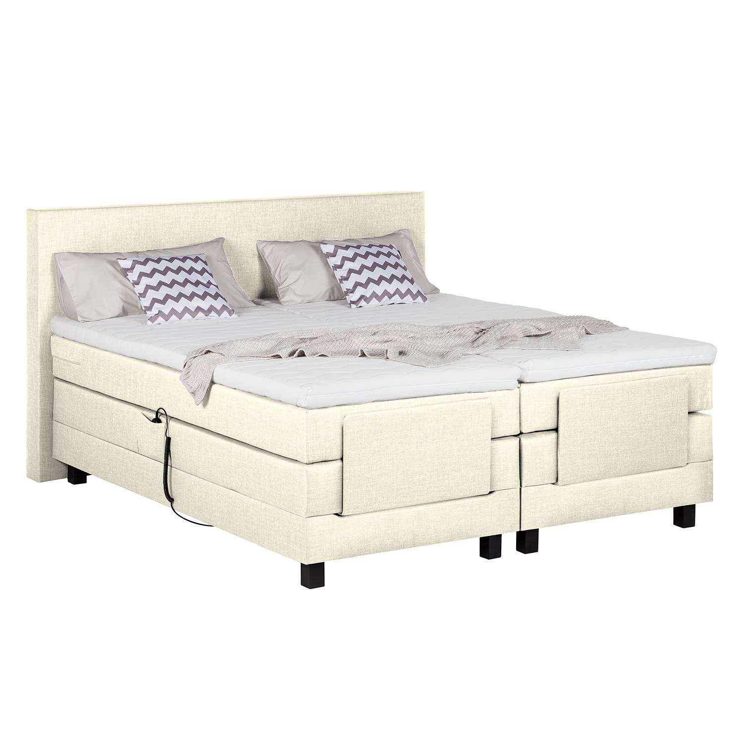 goedkoop Boxspring Platinum Night motorisch verstelbaar 140 x 200cm H3 vanaf 80kg Crème loftscape