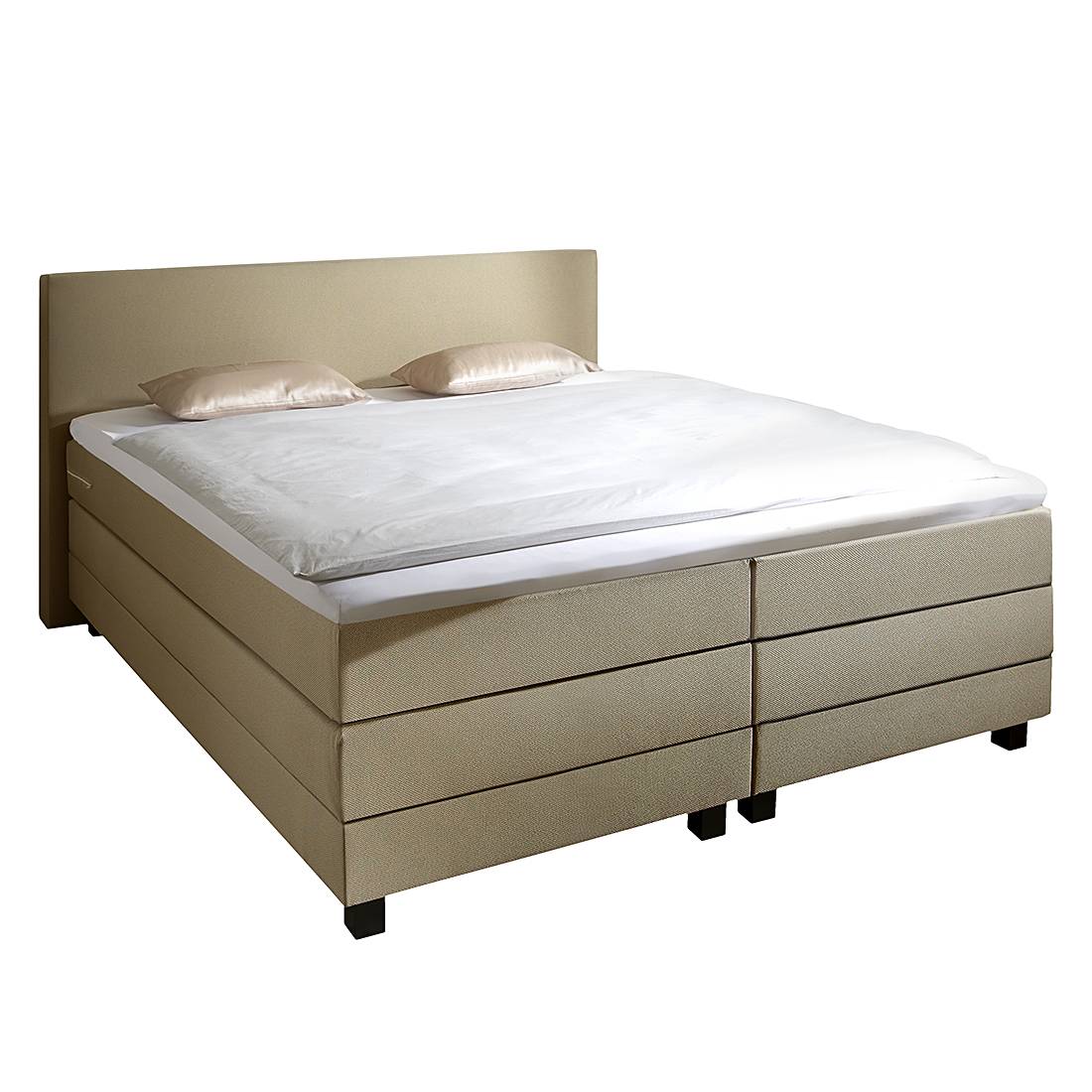 goedkoop Boxspring Senta inclusief viscosetopper van geweven stof 140 x 200cm H3 vanaf 80kg Ecrú Fredriks
