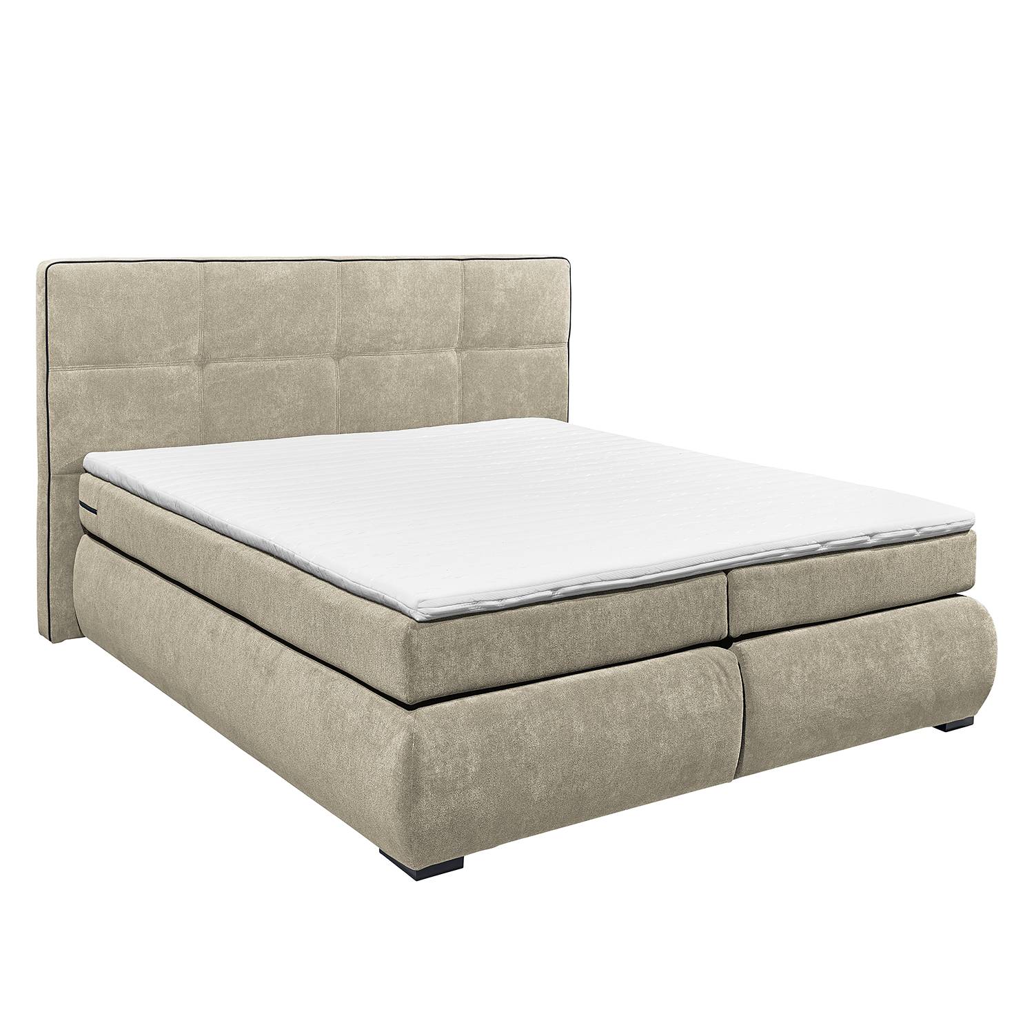 goedkoop Boxspring Surribas incl. opbergruimte & topper geweven stof Viscoseschuim topper Aardekleurig Fredriks