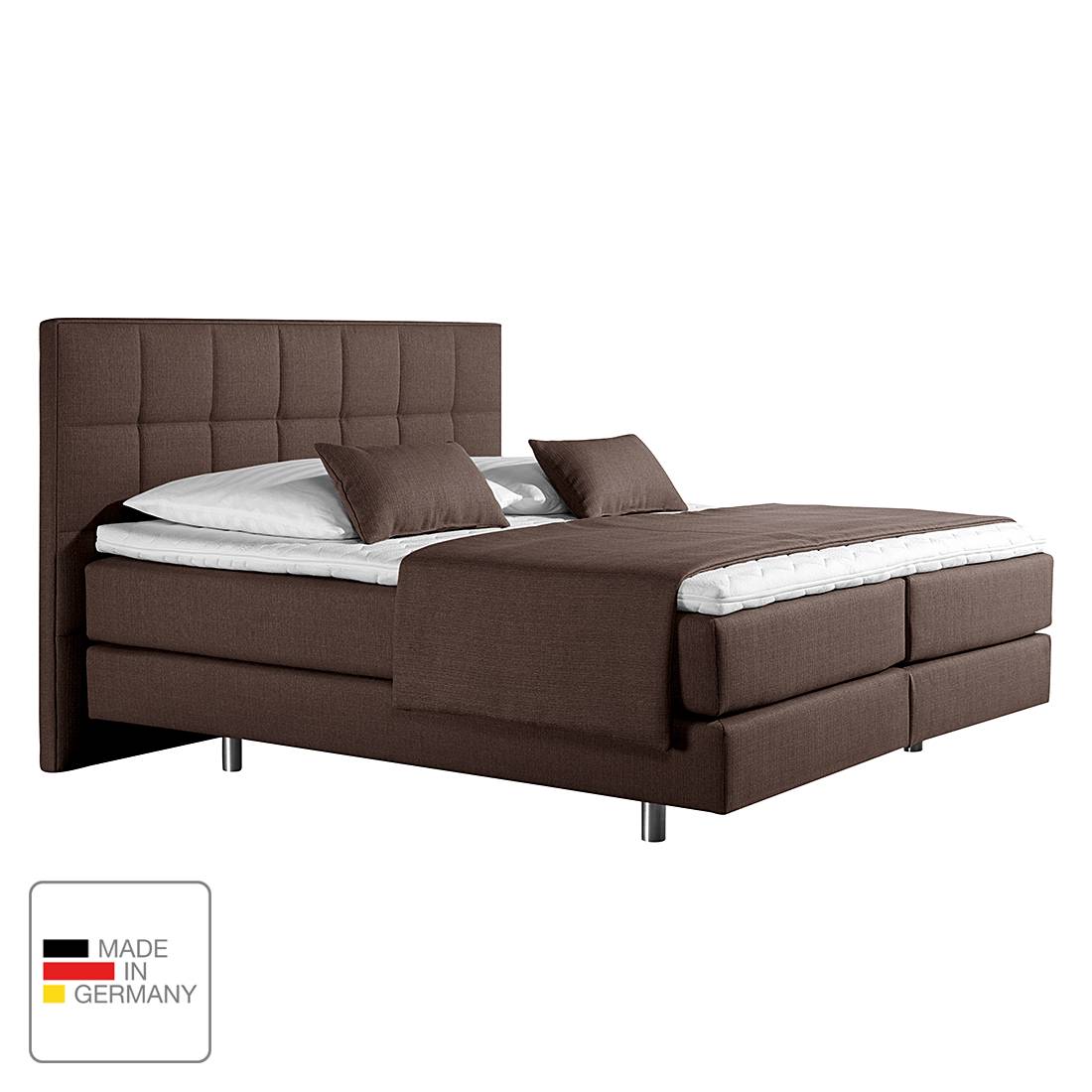 goedkoop Boxspring Tevin geweven stof 100 x 200cm H3 vanaf 80kg Koudschuimmatras Bruin Monaco