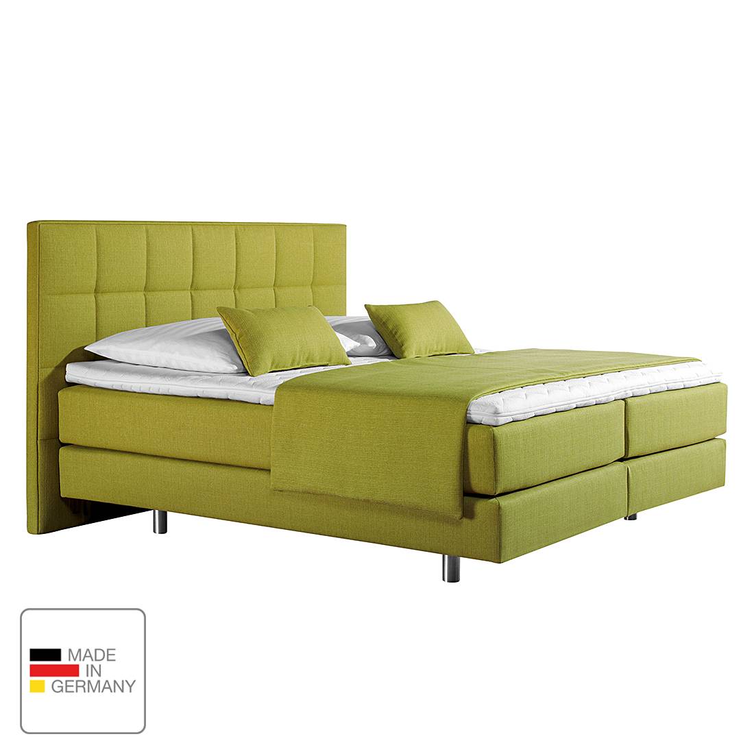 goedkoop Boxspring Tevin geweven stof 180 x 200cm H3 vanaf 80kg Ton pocketveringmatras Limegroen Monaco