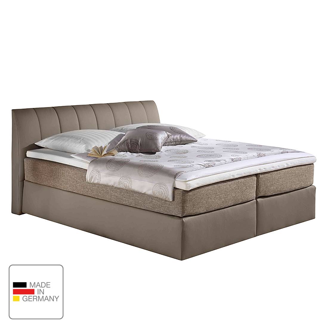 goedkoop Boxspring Valea structuurstof 140 x 200cm H3 vanaf 80kg Koudschuimmatras Taupe Monaco